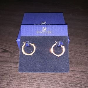 Swarovski rose gold hoops